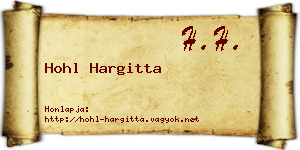 Hohl Hargitta névjegykártya
